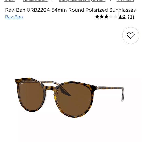 Ray-Ban Brown Tortoise Round Sunglasses - Picture 1 of 9